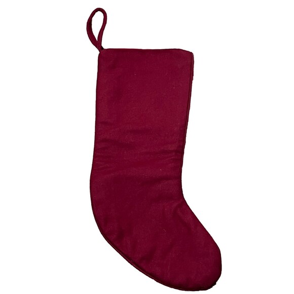 Pottery Barn Vintage Christmas Stocking Y2K Retired Red Wool Needlepoint Hanging - Picture 2 of 6